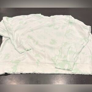 Athleta Light Green Tie-Dye Sweatshirt